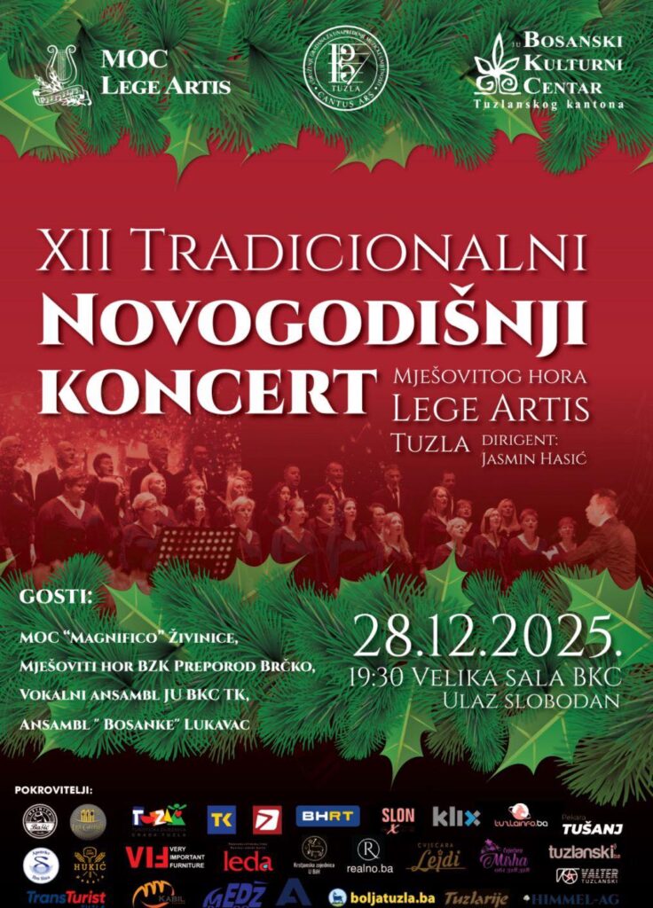 Novogodišnji koncert mješovitog hora "Lege Artis" za vikend u Tuzli